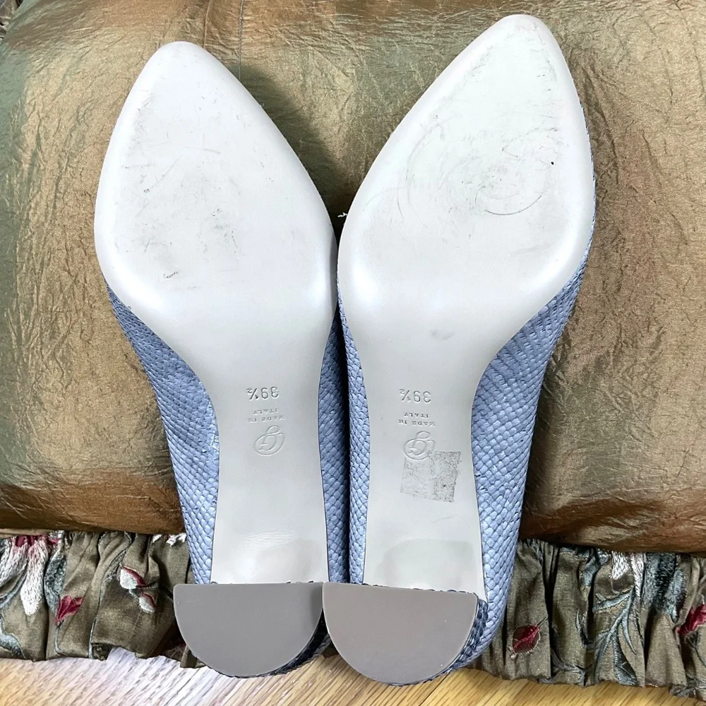 M. Gemi Heels Gray Faux Snakeskin Lustro (39.5, 8.5)